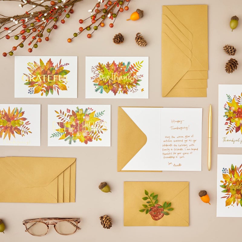 Sustainable Greetings Thank You Cards with Envelopes - 4 x 6 In, Multicolor, 48 Pack, Kraft - Greeting Card Pack & Thank You Notes - Blank Inside - Image 2